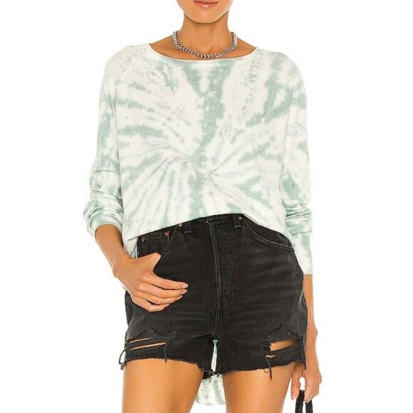 NWT Revolve BlankNYC Tie Dye Tee Sweater in Feels Right - Green + Cream - Sz XS - Picture 1 of 7